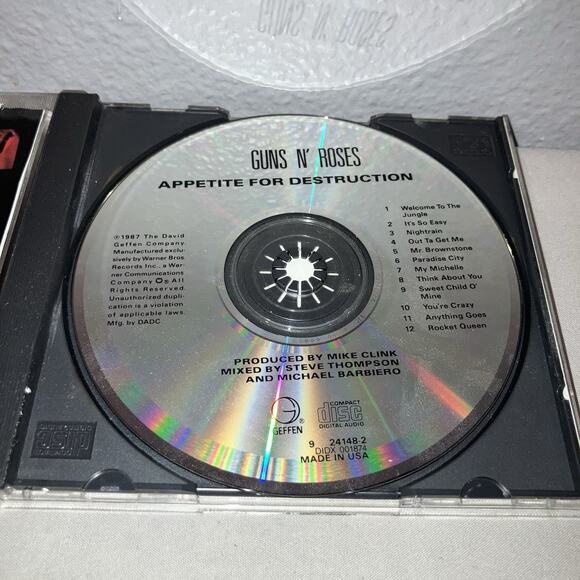 Cd Used Guns N' Roses Appetite For Destruction 1987 Geffen Records See Pics - Picture 4 of 5